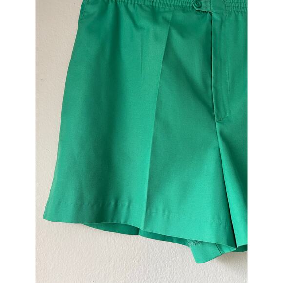 Play It Again Vintage Green Elastic-Waist Sport Trouser Shorts – Size Small - Picture 3 of 6